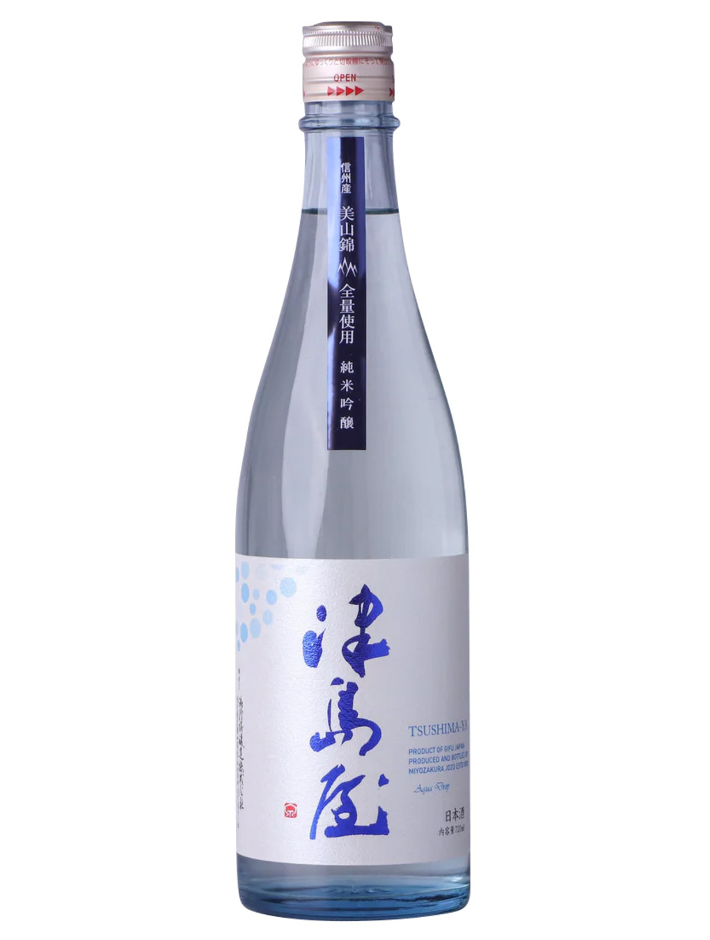 Kurisake-久利酒藏:: 產品介紹:: 津島屋信州美山錦純米吟釀Aqua Drop